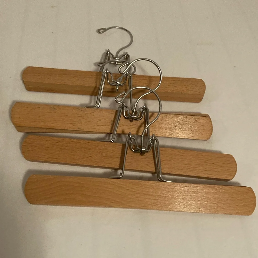 Wood clamp skirt/ pant hangers lot of 4